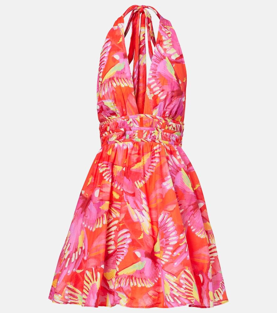 farm rio printed cotton minidress