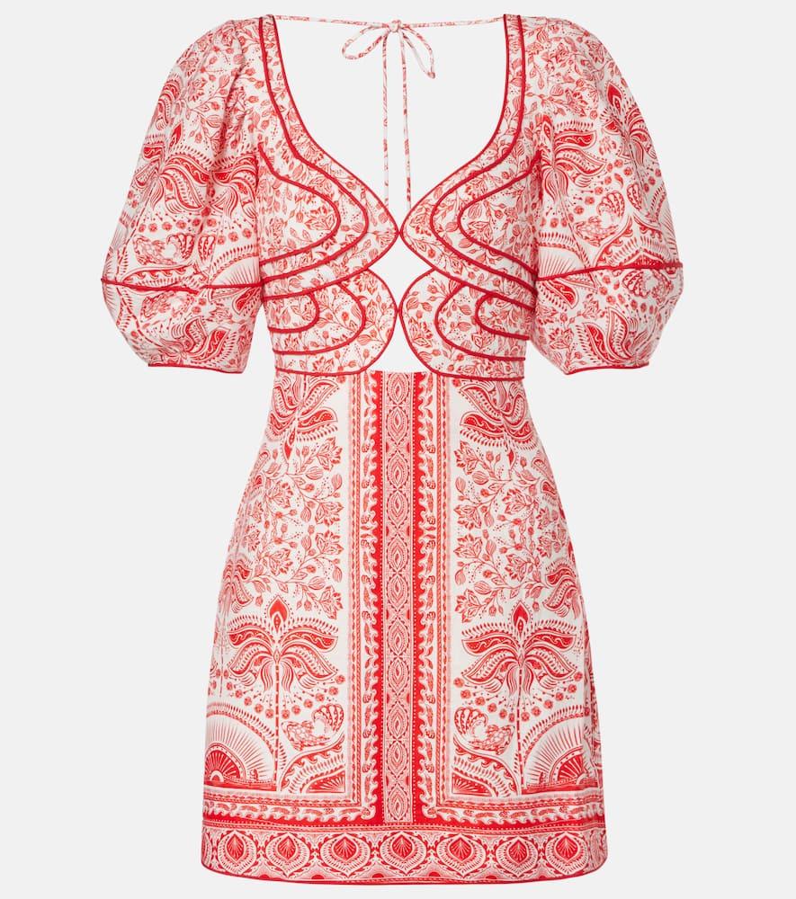 farm rio printed cutout linen