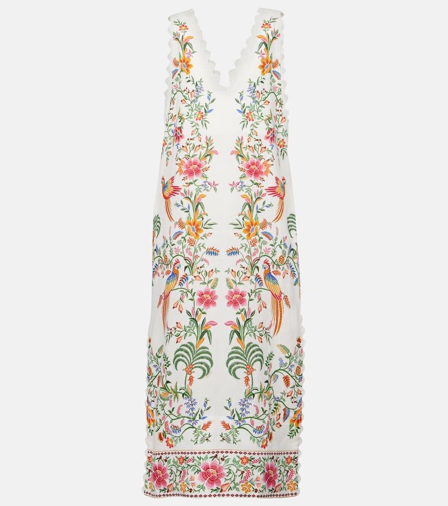 farm rio printed linen maxi dress