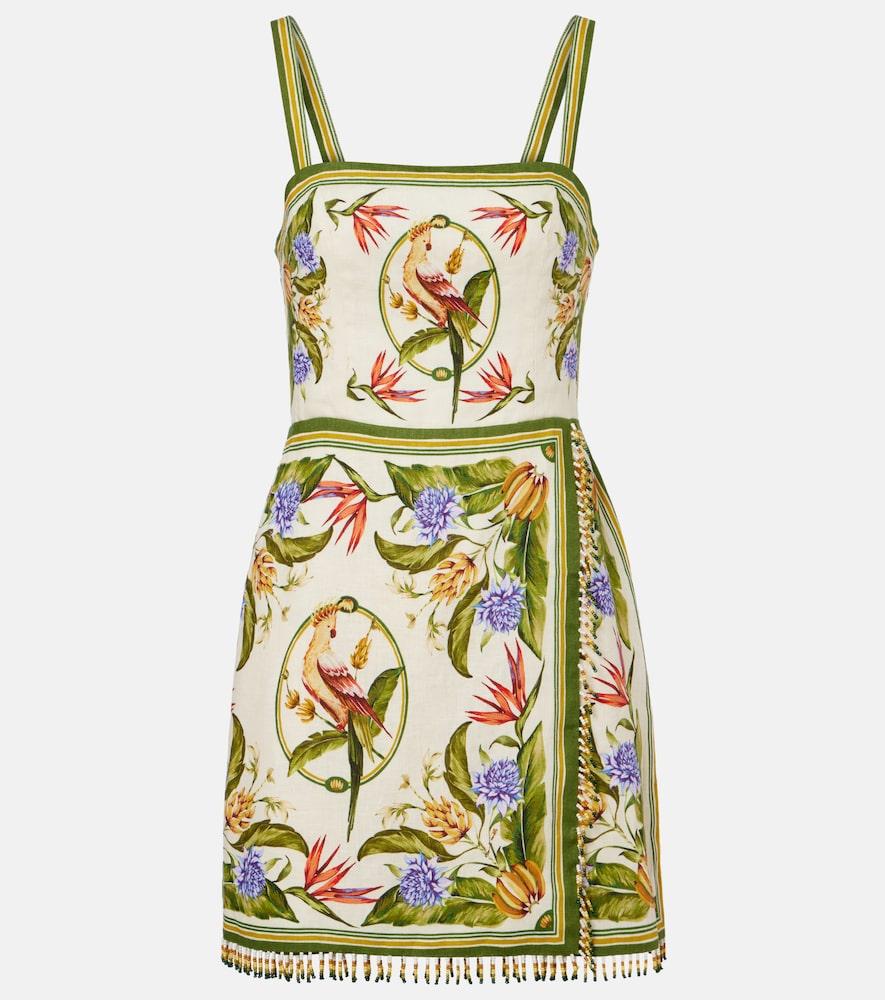 farm rio printed linen minidress