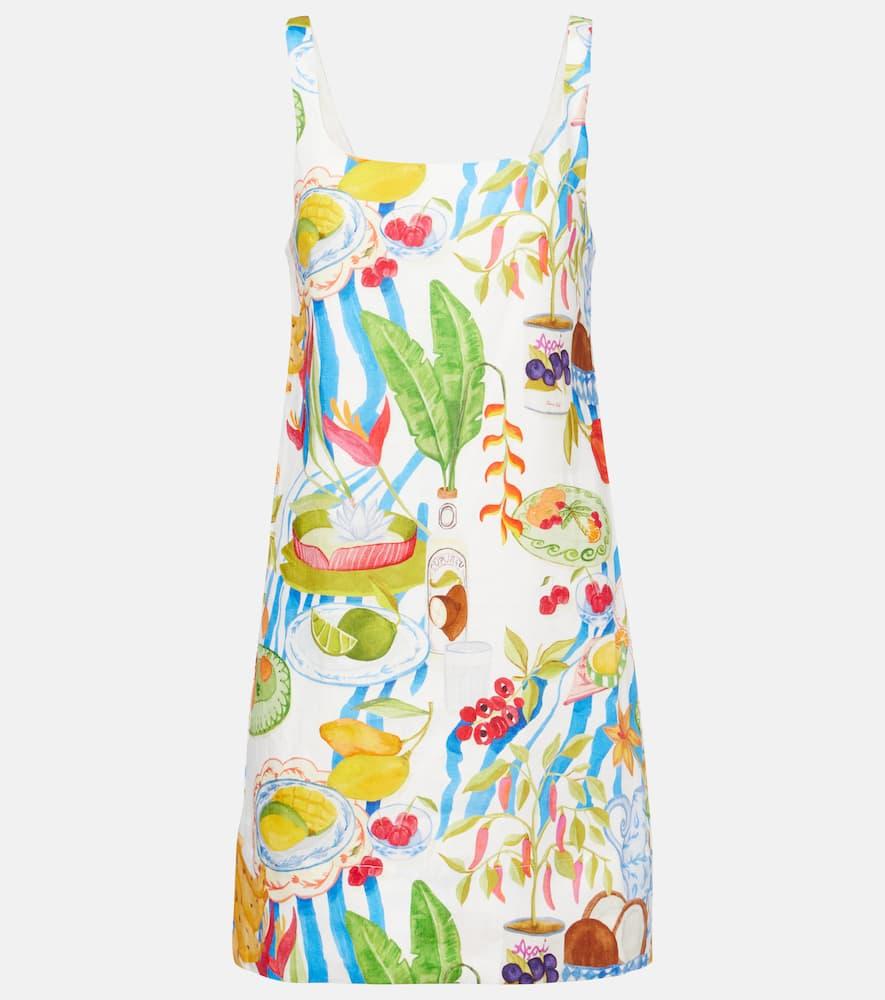 farm rio printed linen minidress