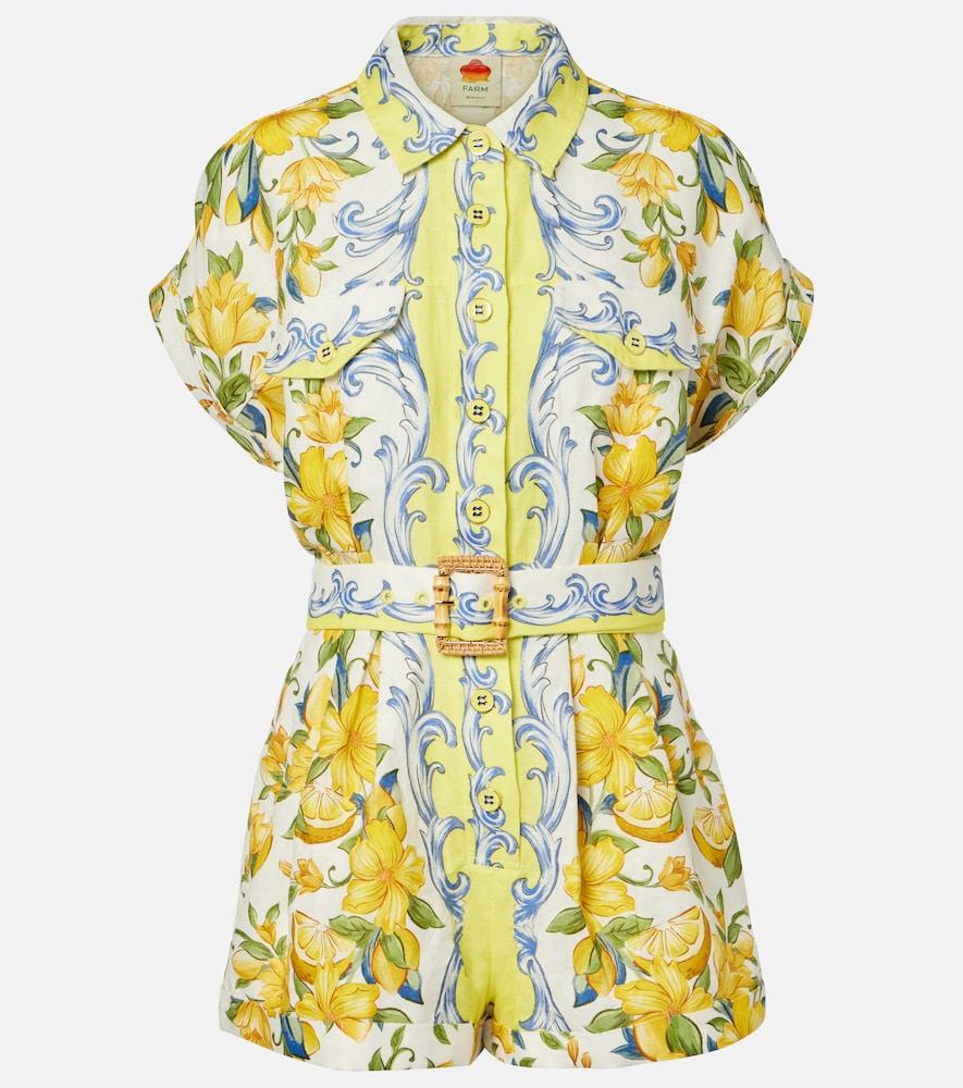 farm rio printed linen romper