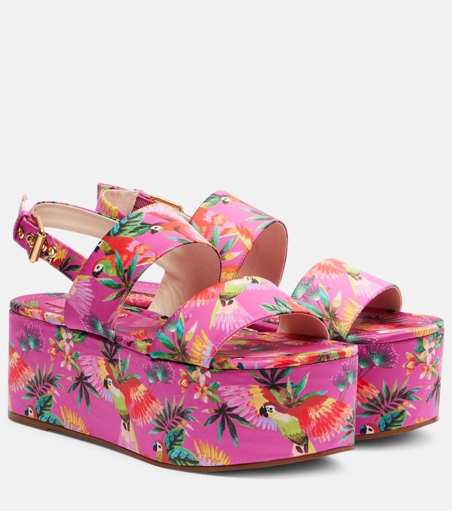 farm rio printed platform sandals