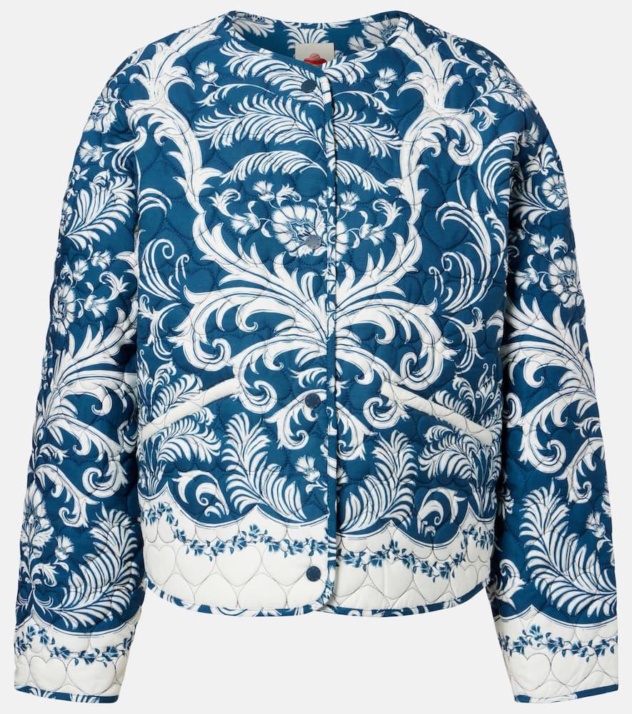 farm rio printed quilted jacket