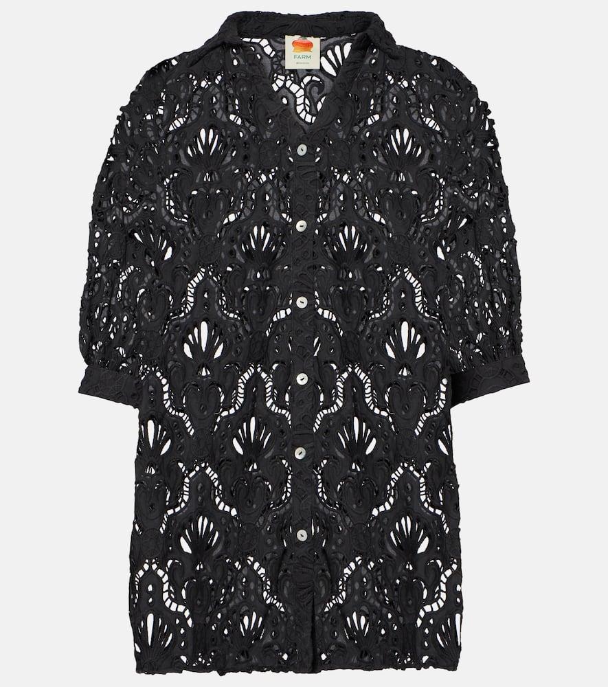farm rio seashell broderie anglaise cotton shirt