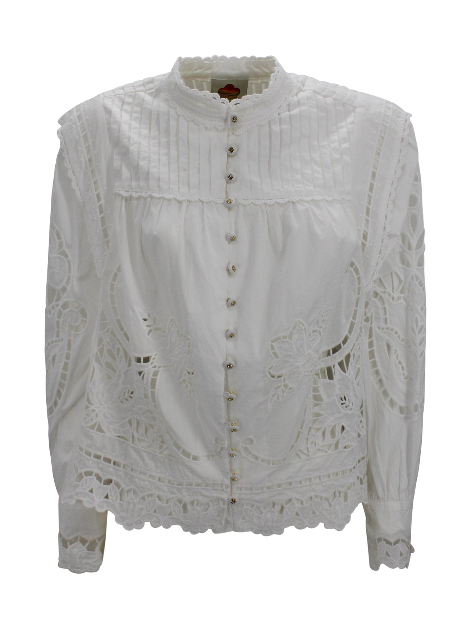 farm rio shirts white cotton - women