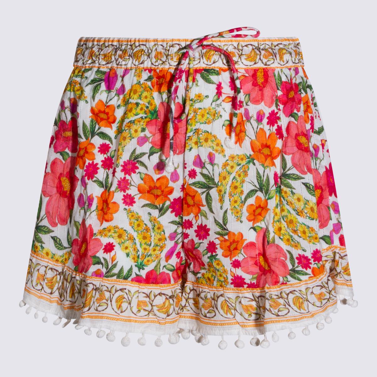 farm rio shorts banana flowers off-white - women