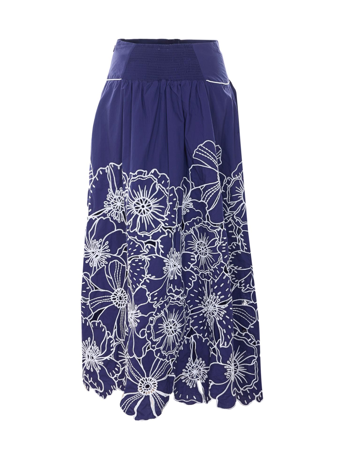 farm rio skirts blue cotton - women
