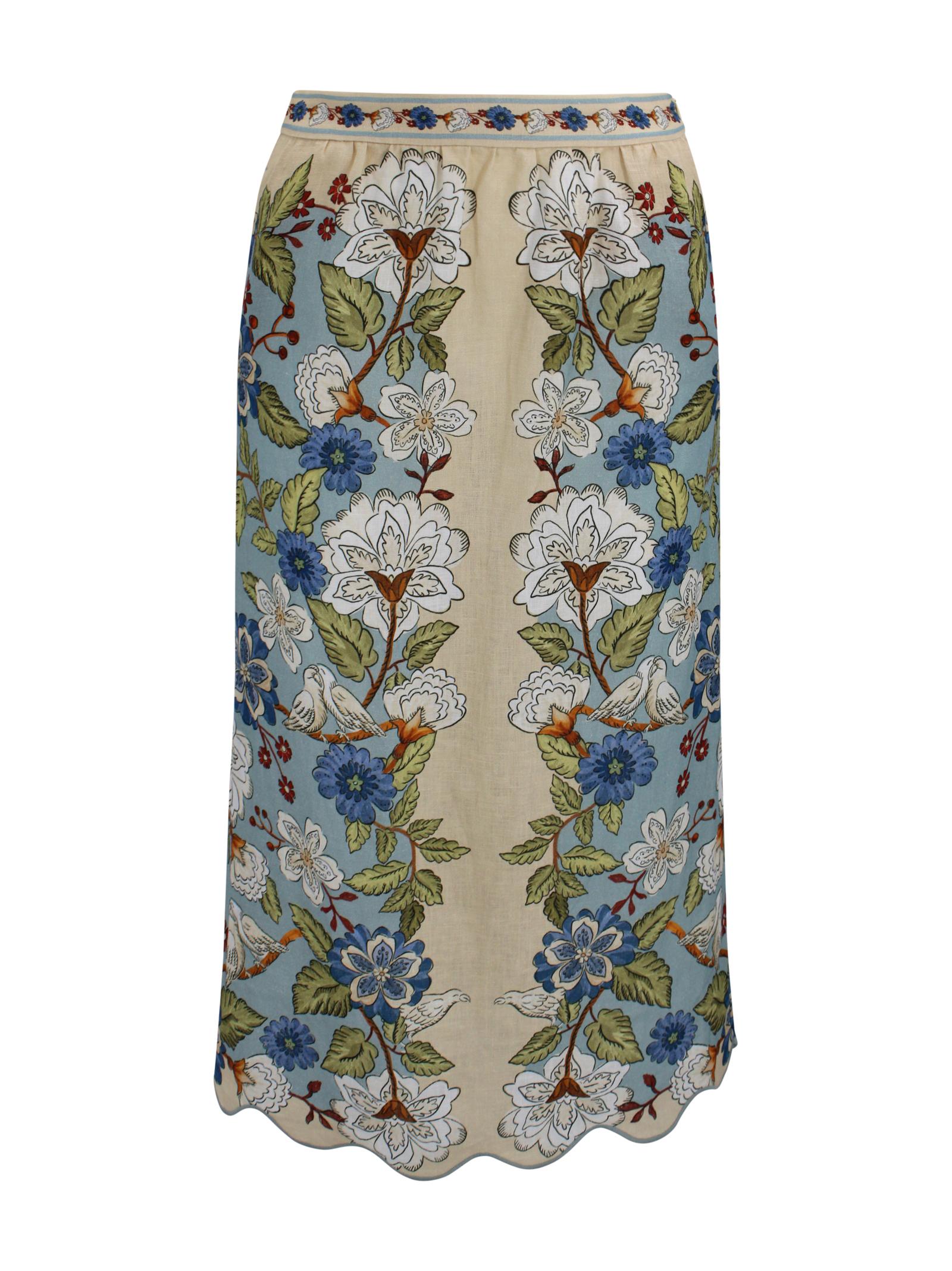 farm rio skirts blue linen - women