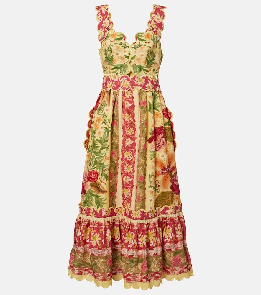 farm rio stitched garden floral linen