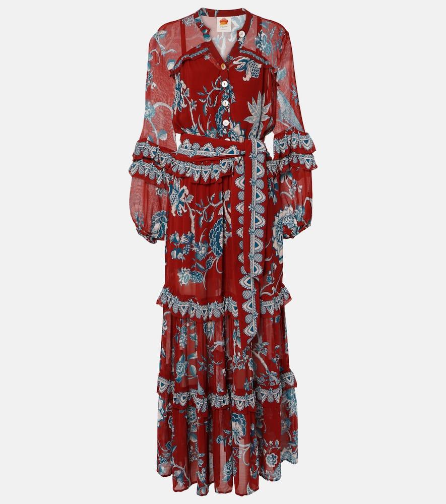 farm rio tropical landing ruffled maxi dress