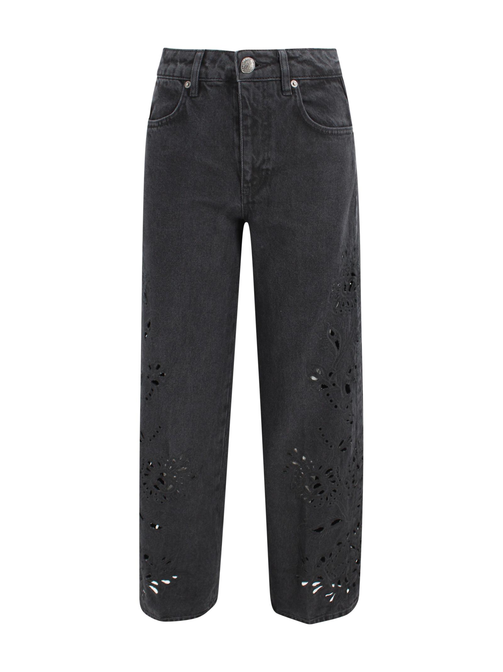 farm rio trousers denim cotton - women