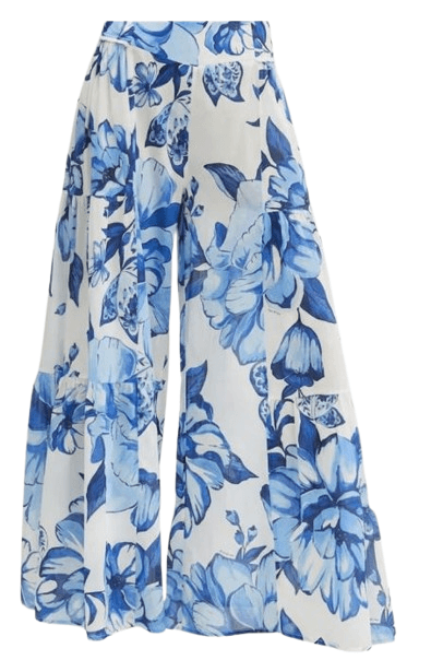 farm rio trousers white and blue - women