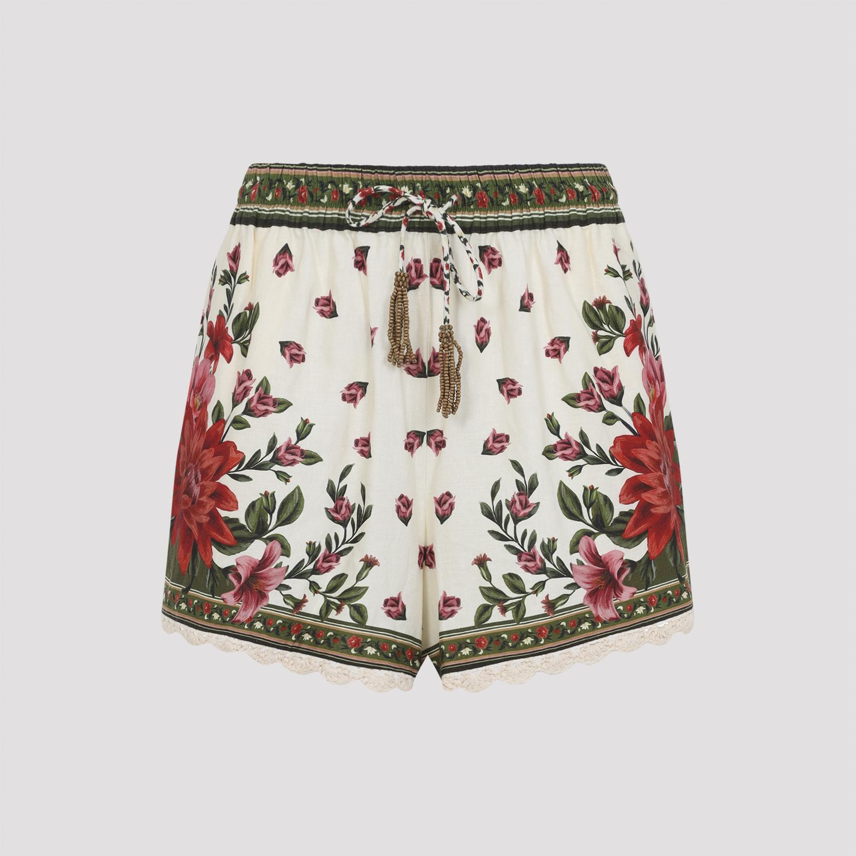 farm rio wonder sand short multicolour linen viscose pant - women