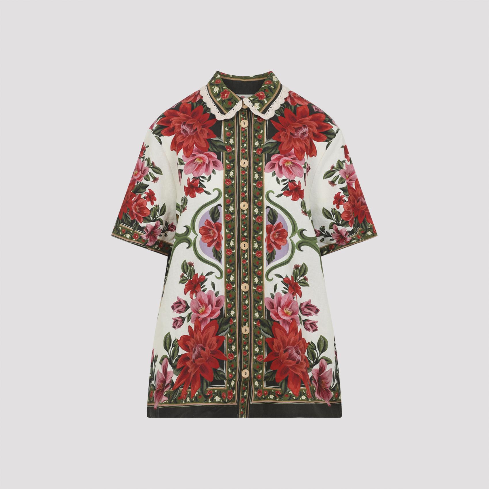 farm rio wonder shirt multicolour linen viscose - women