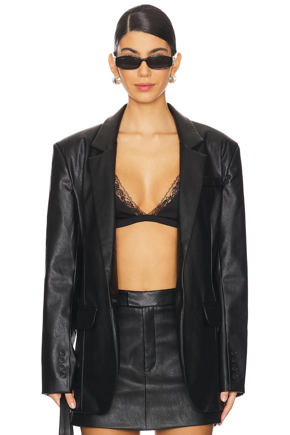 farrell faux leather blazer