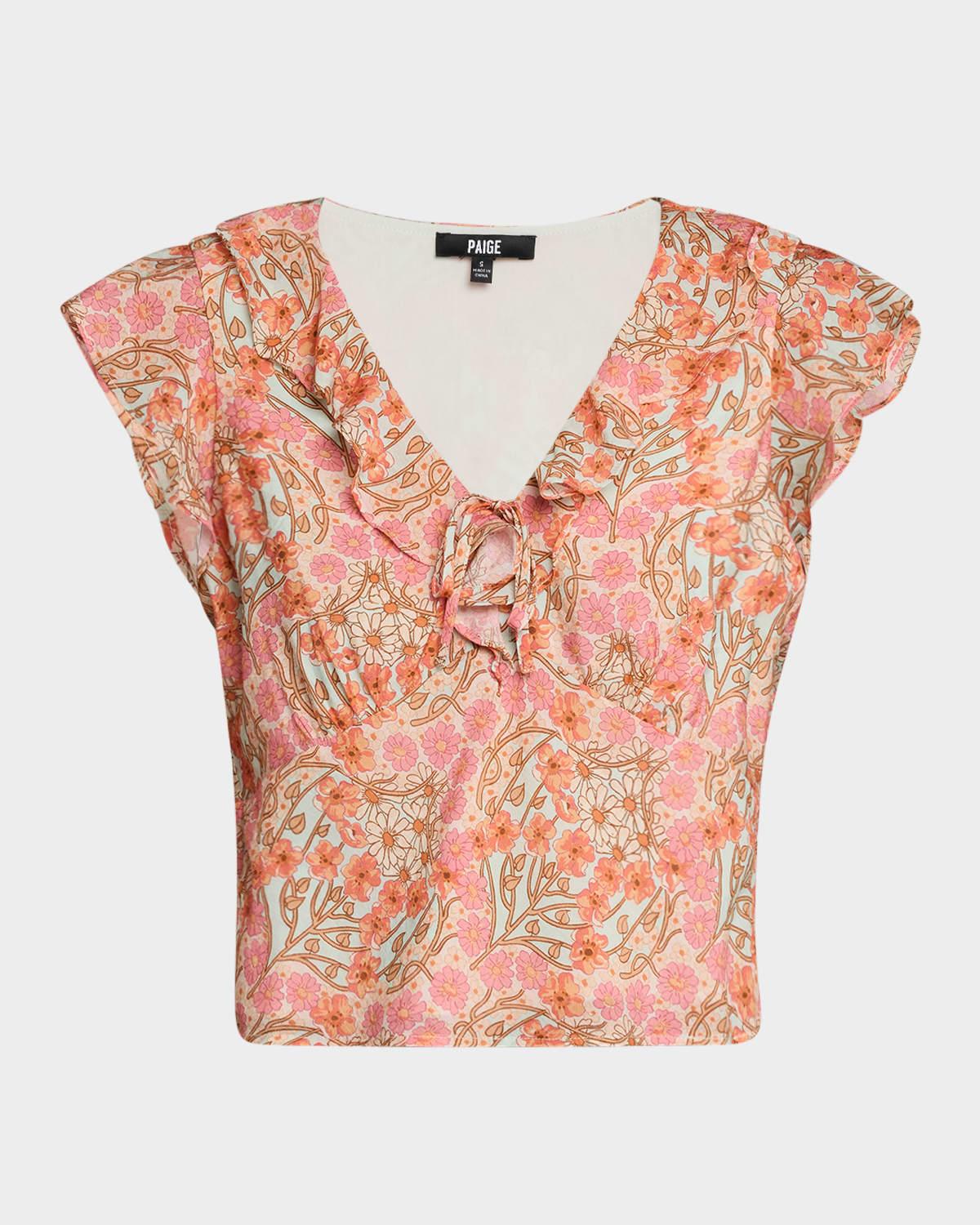 farrow ruffle v-neck top