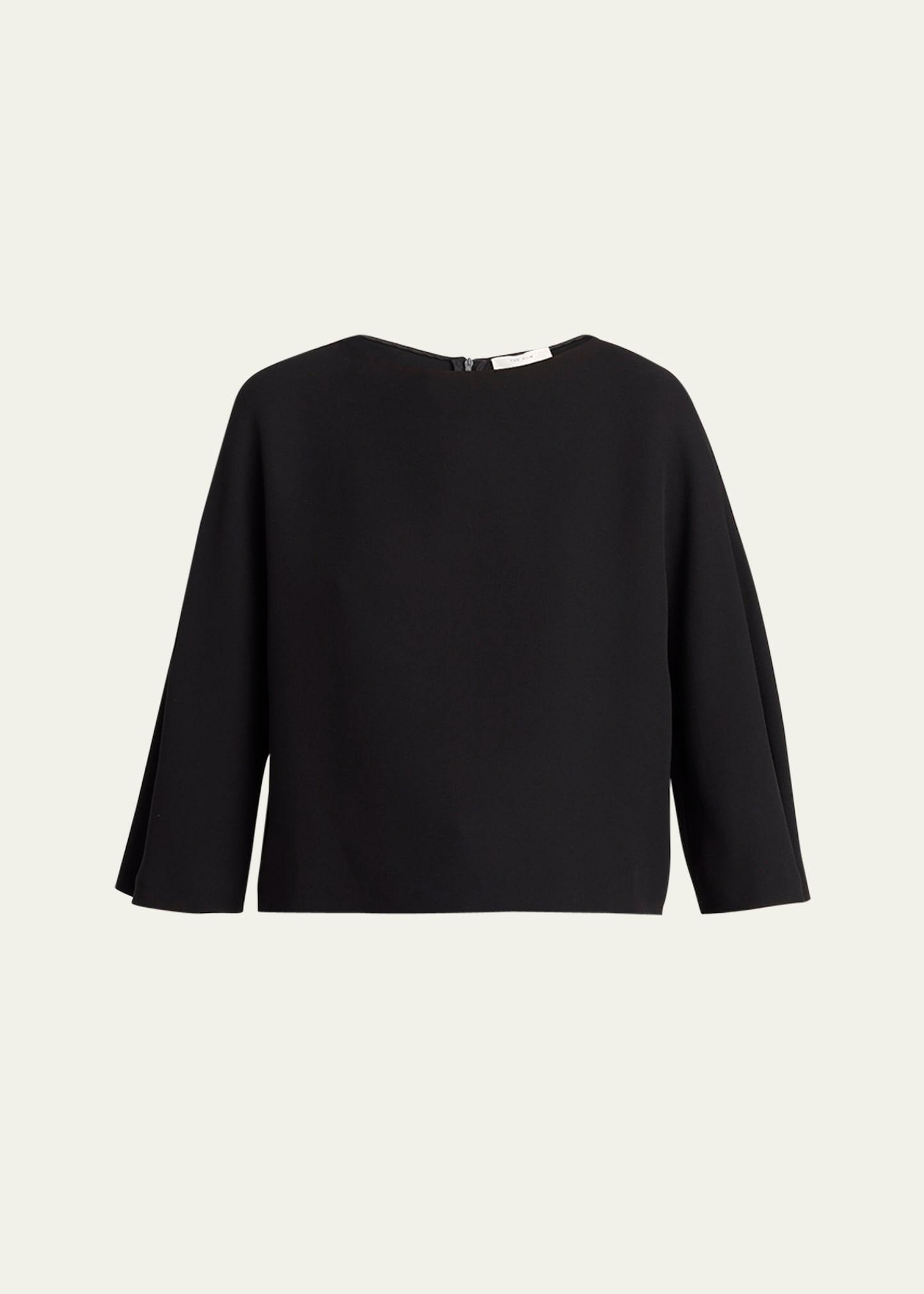 faurelle three-quarter sleeve silk top