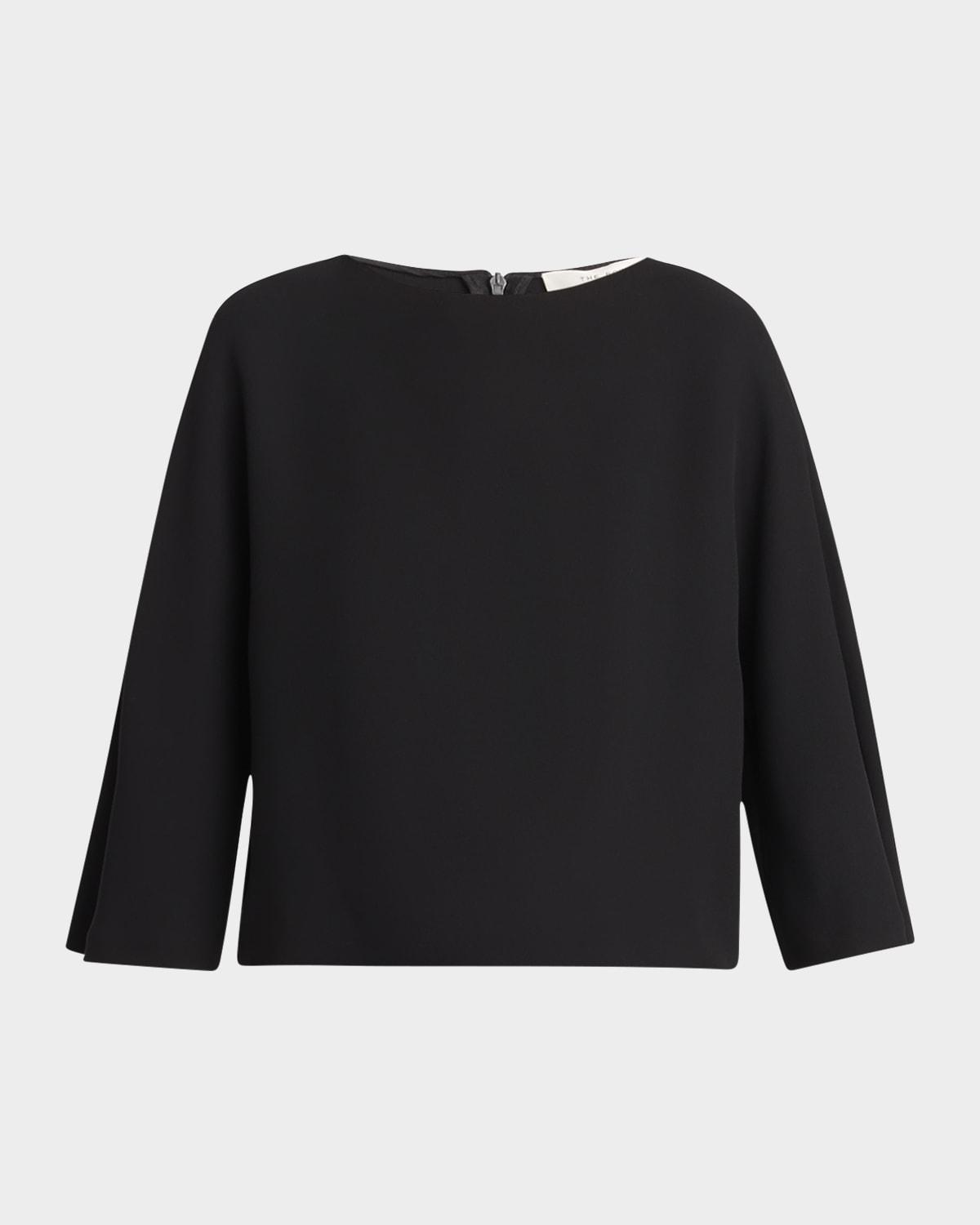 faurelle three-quarter sleeve silk top