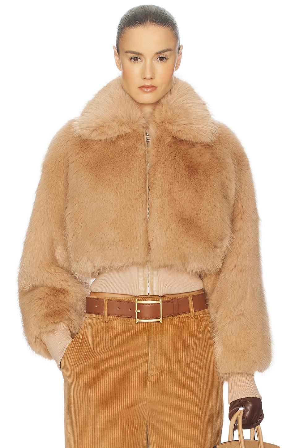 faux fox bomber jacket