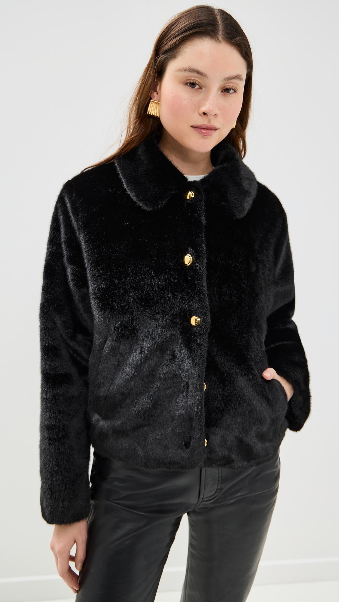faux fur collared jacket