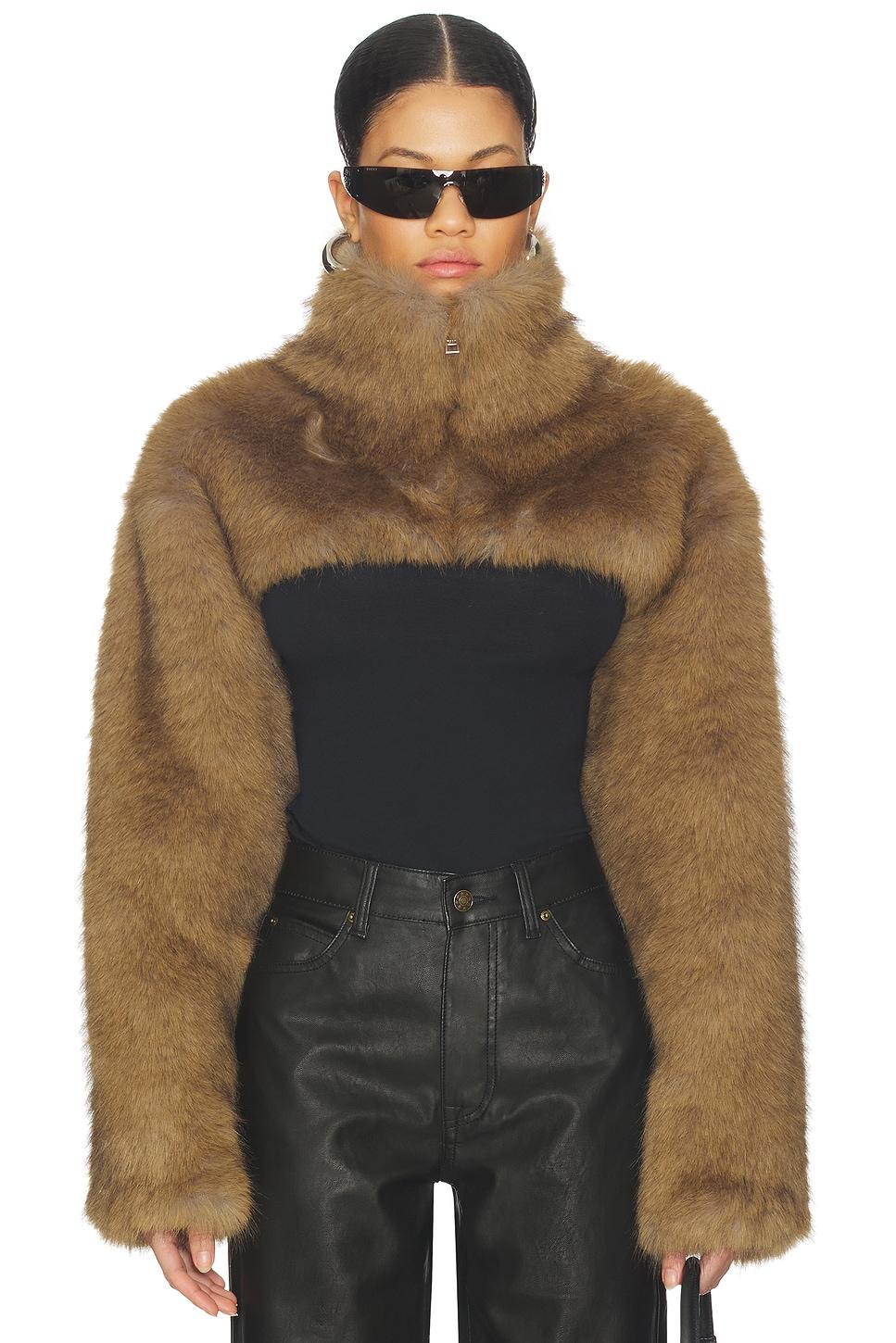 faux fur cropped jacket