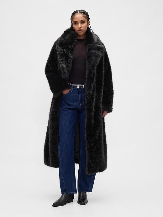 faux fur long coat