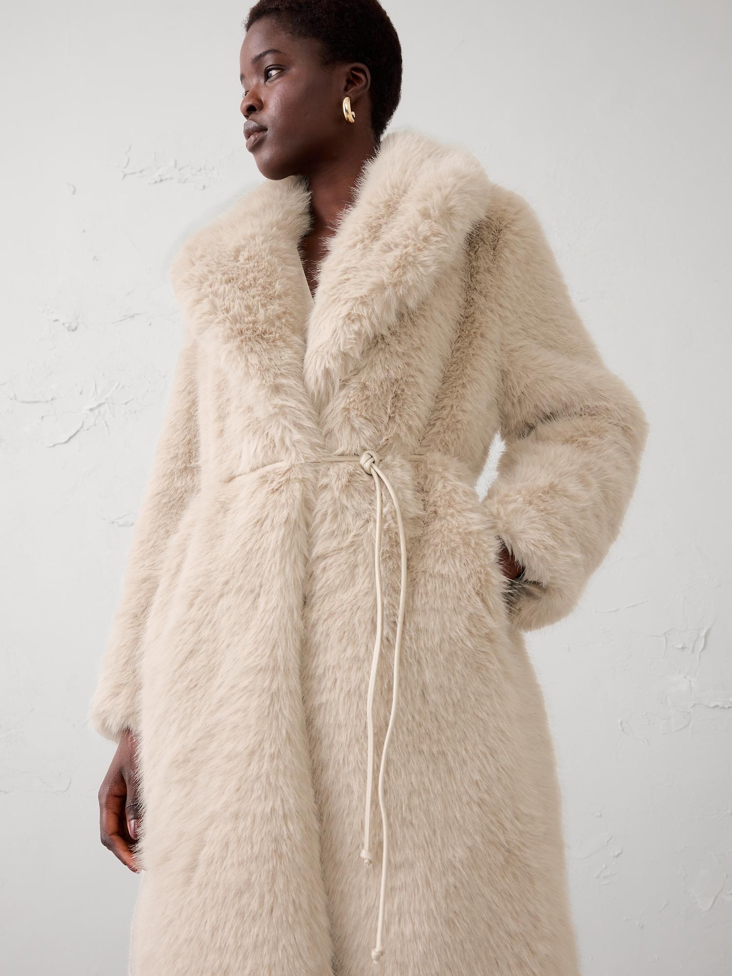 faux fur long coat