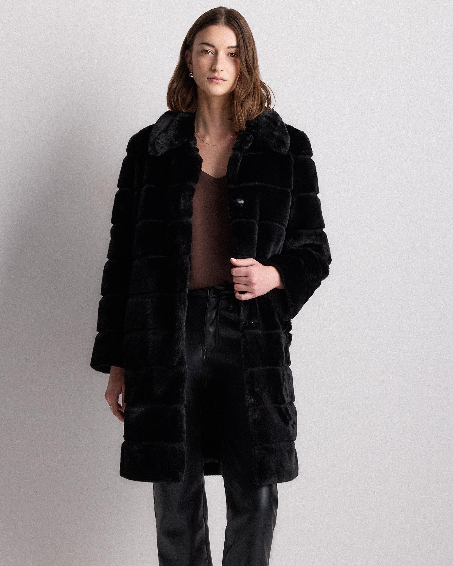 faux fur long coat