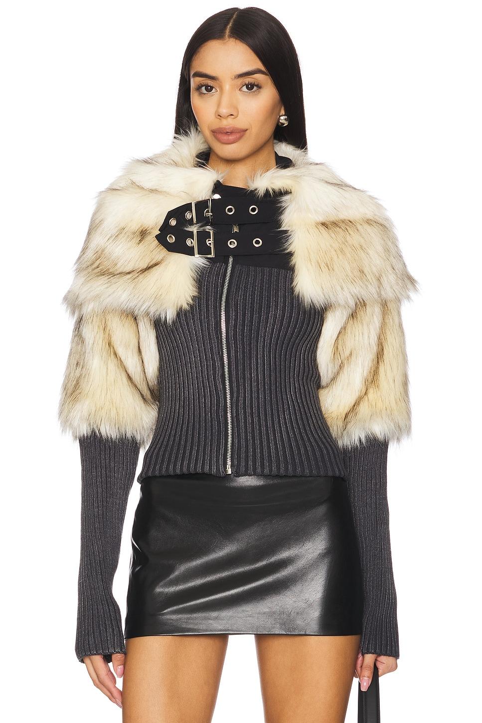 faux fur rib jacket