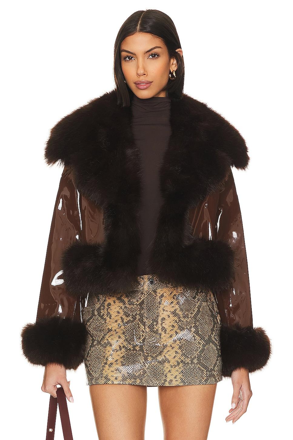 faux leather & fur jacket