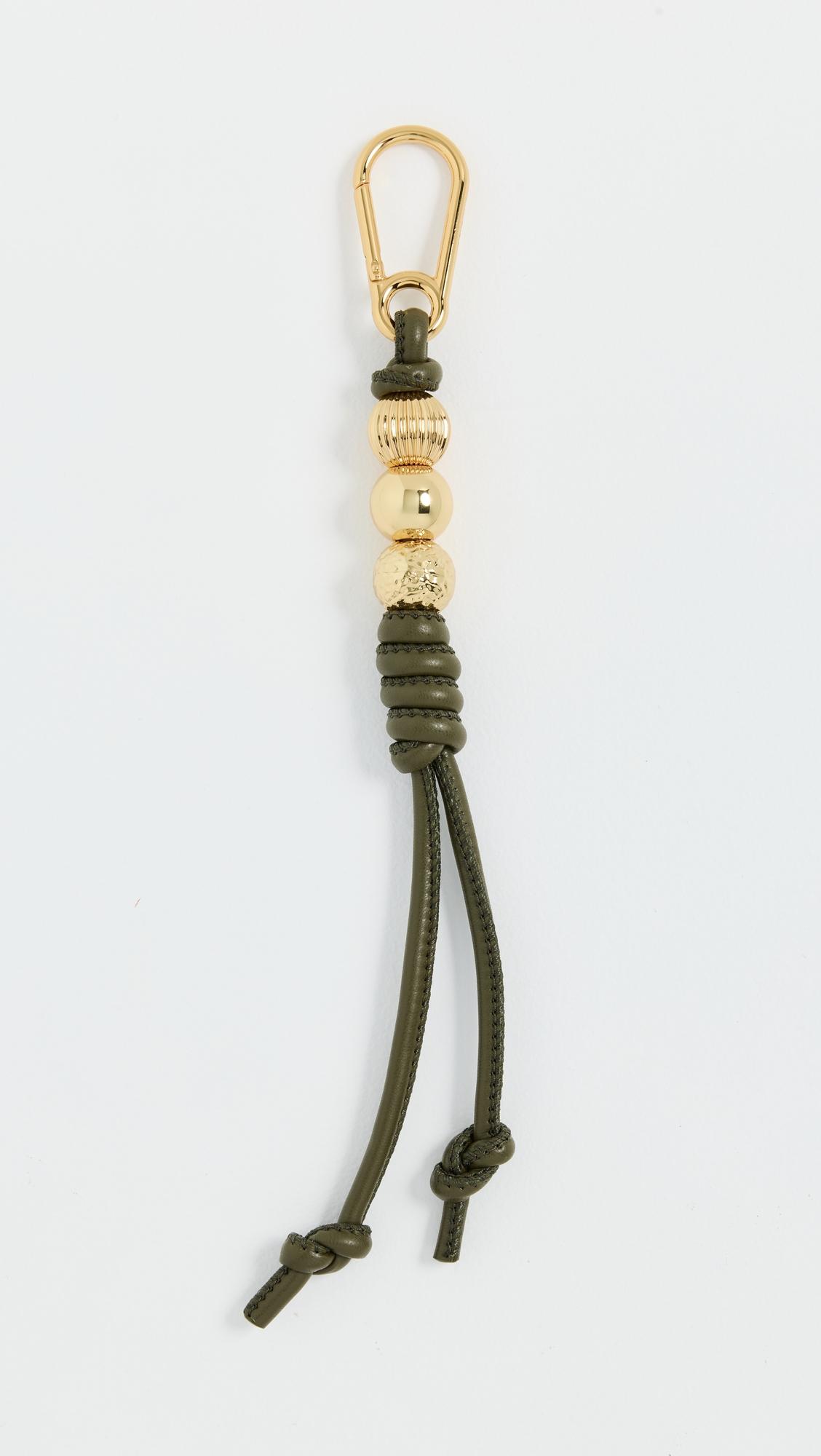 faux leather 3 bead bag charm