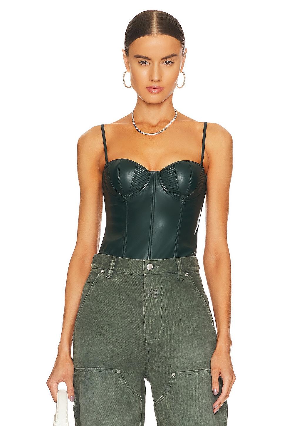 faux leather bustier