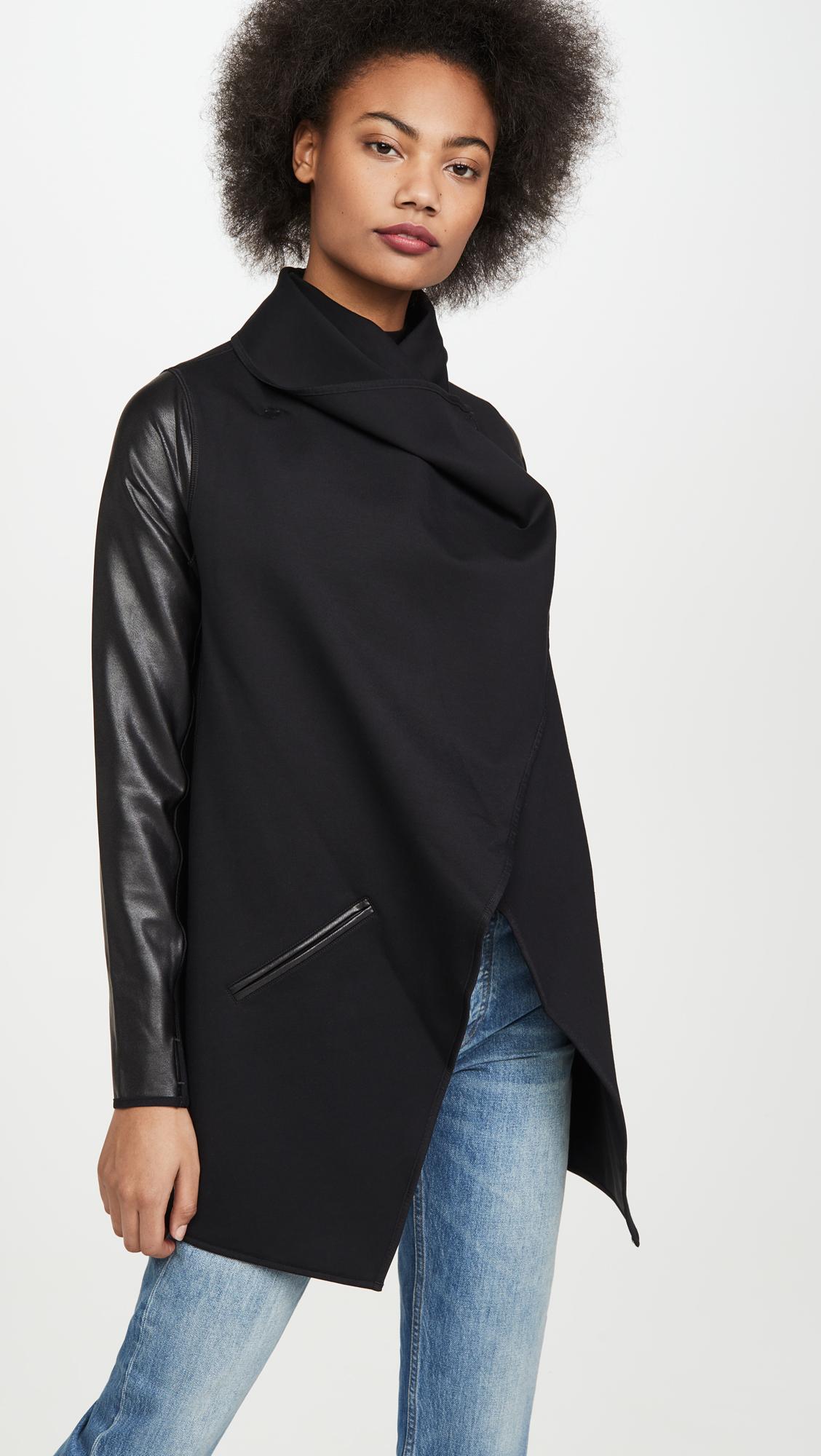 faux leather convertible jacket
