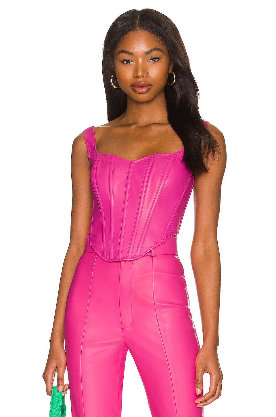 faux leather corset bustier