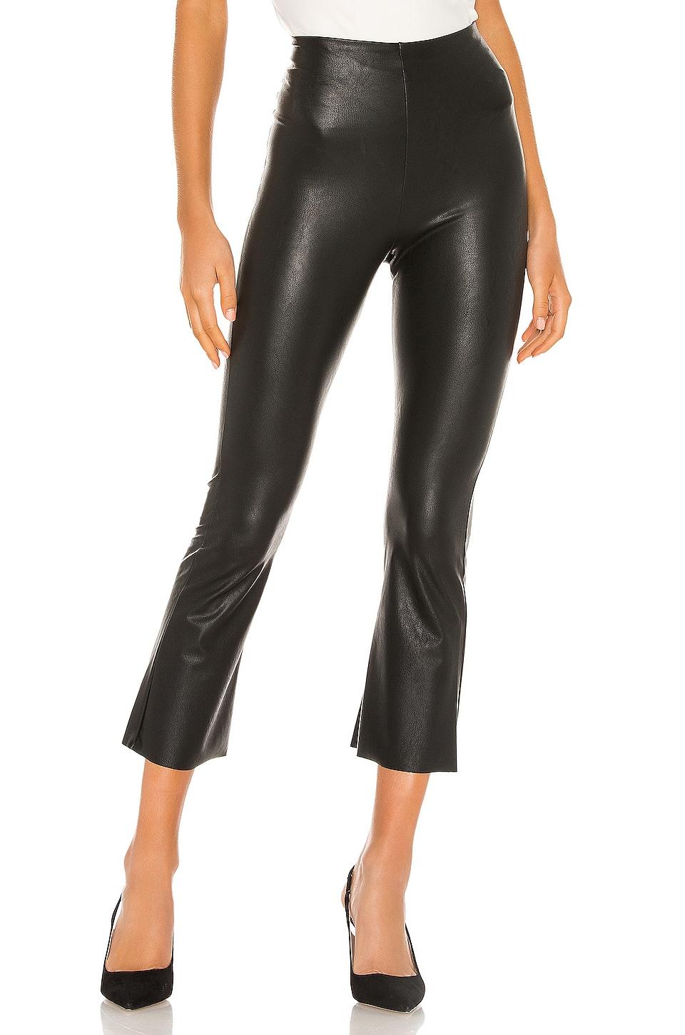 faux leather cropped flare pant