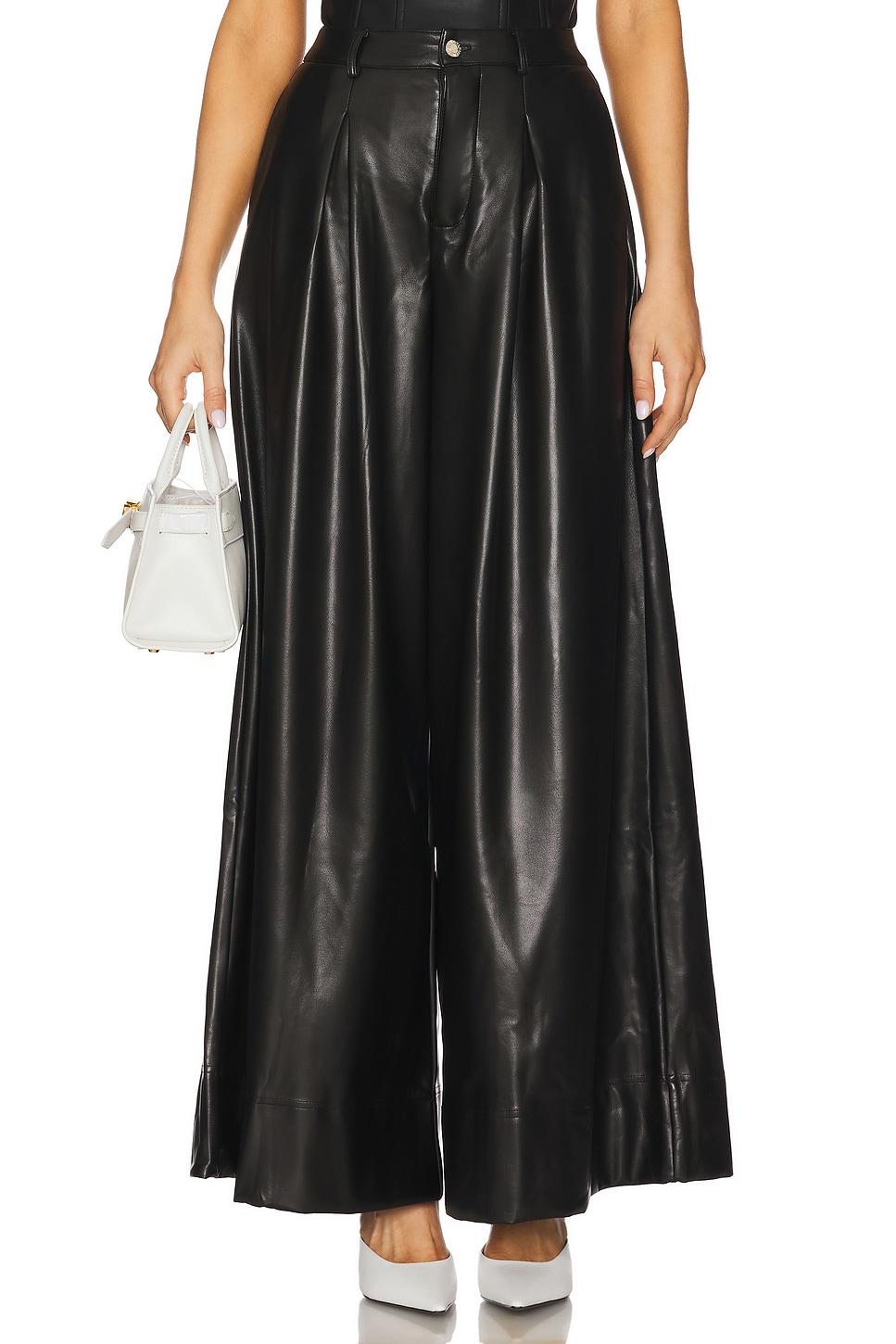 faux leather extreme wide leg pant