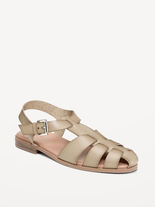 faux-leather fisherman sandals