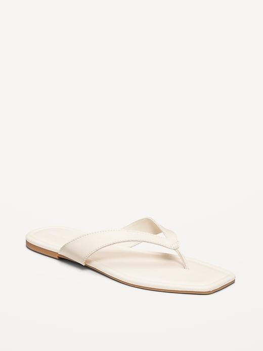 faux-leather flip flop for women