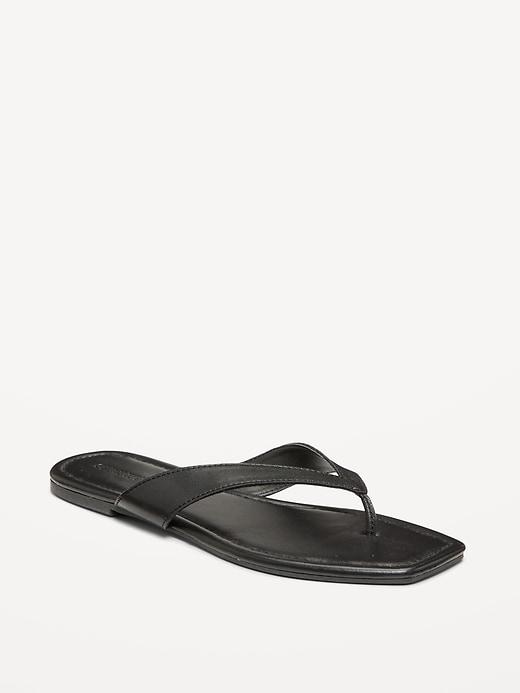 faux-leather flip flop for women