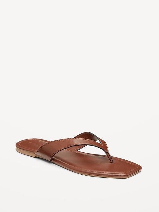 faux-leather flip flop for women