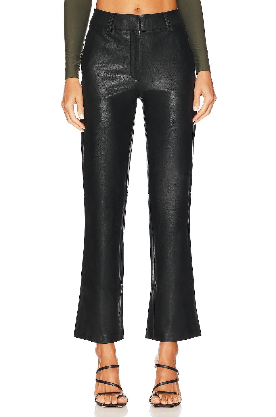 faux leather full length trouser