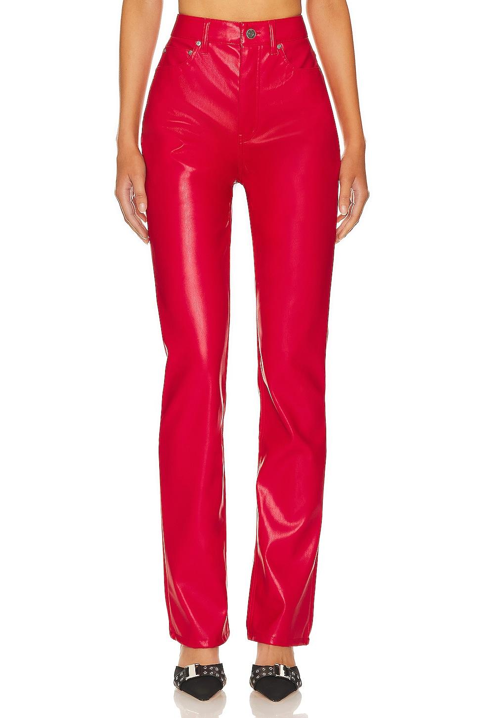 faux leather heston straight leg pants