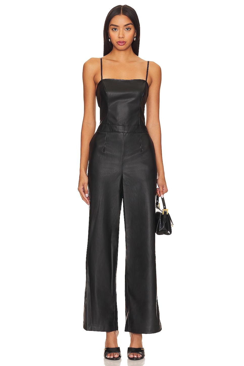 faux leather jumpsuit