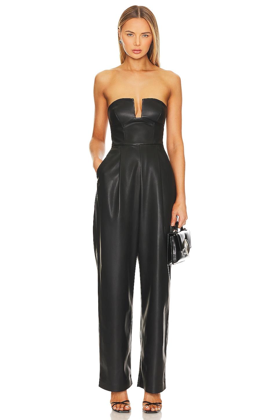 faux leather jumpsuit
