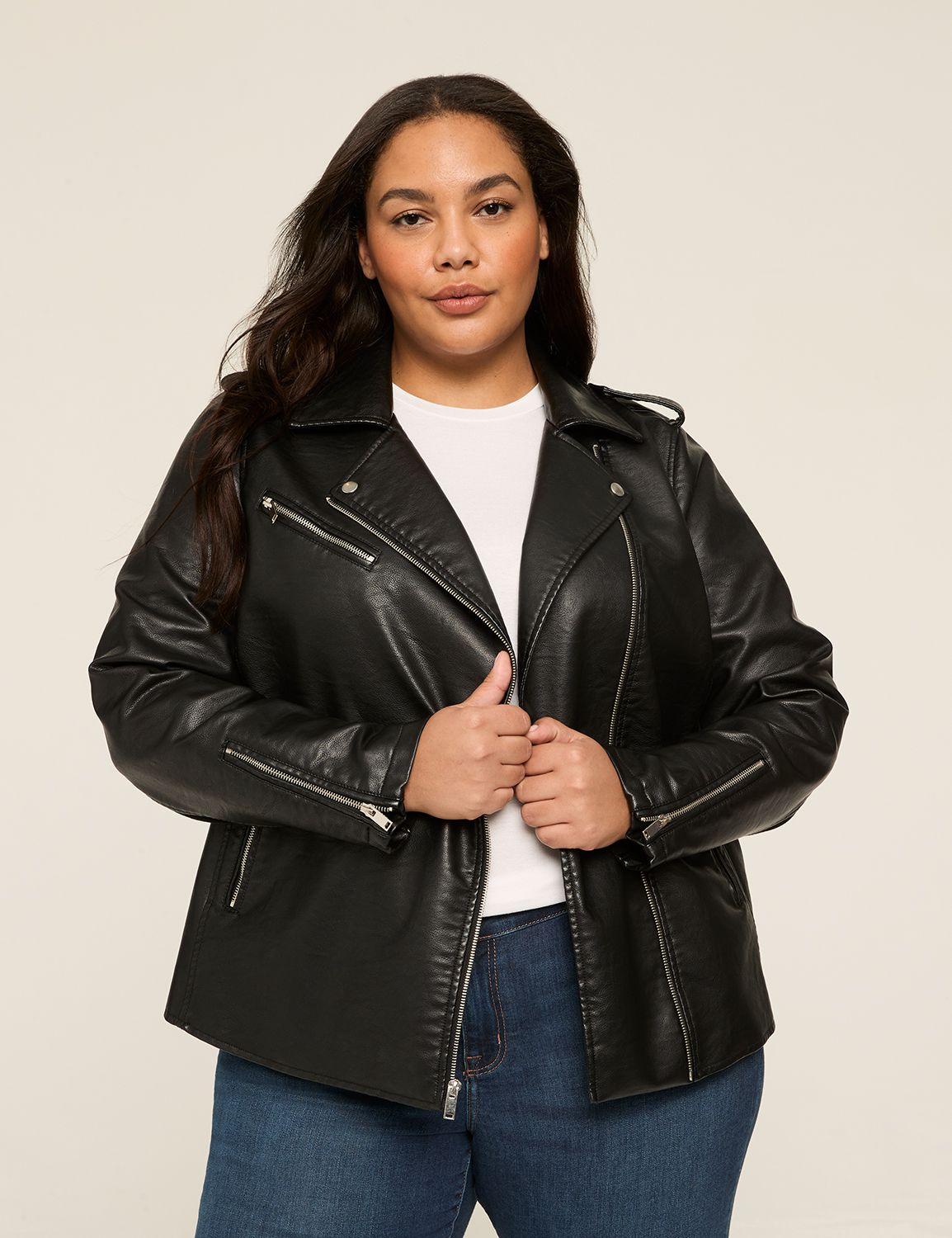 faux-leather moto jacket