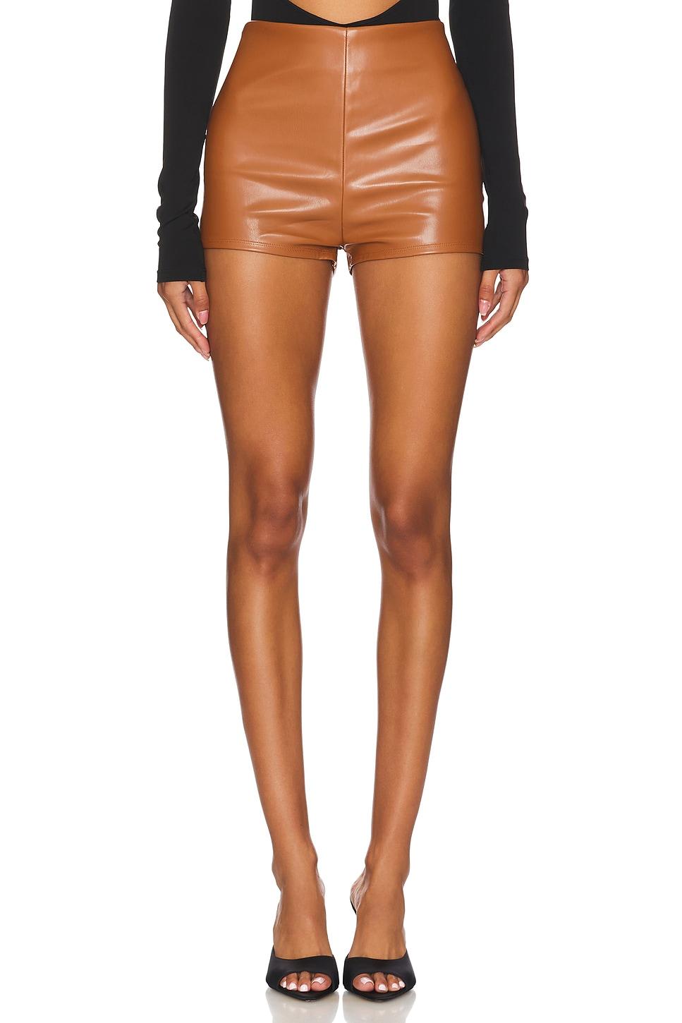 faux leather shorts