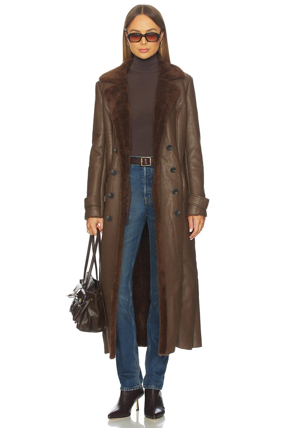 faux leather trench coat