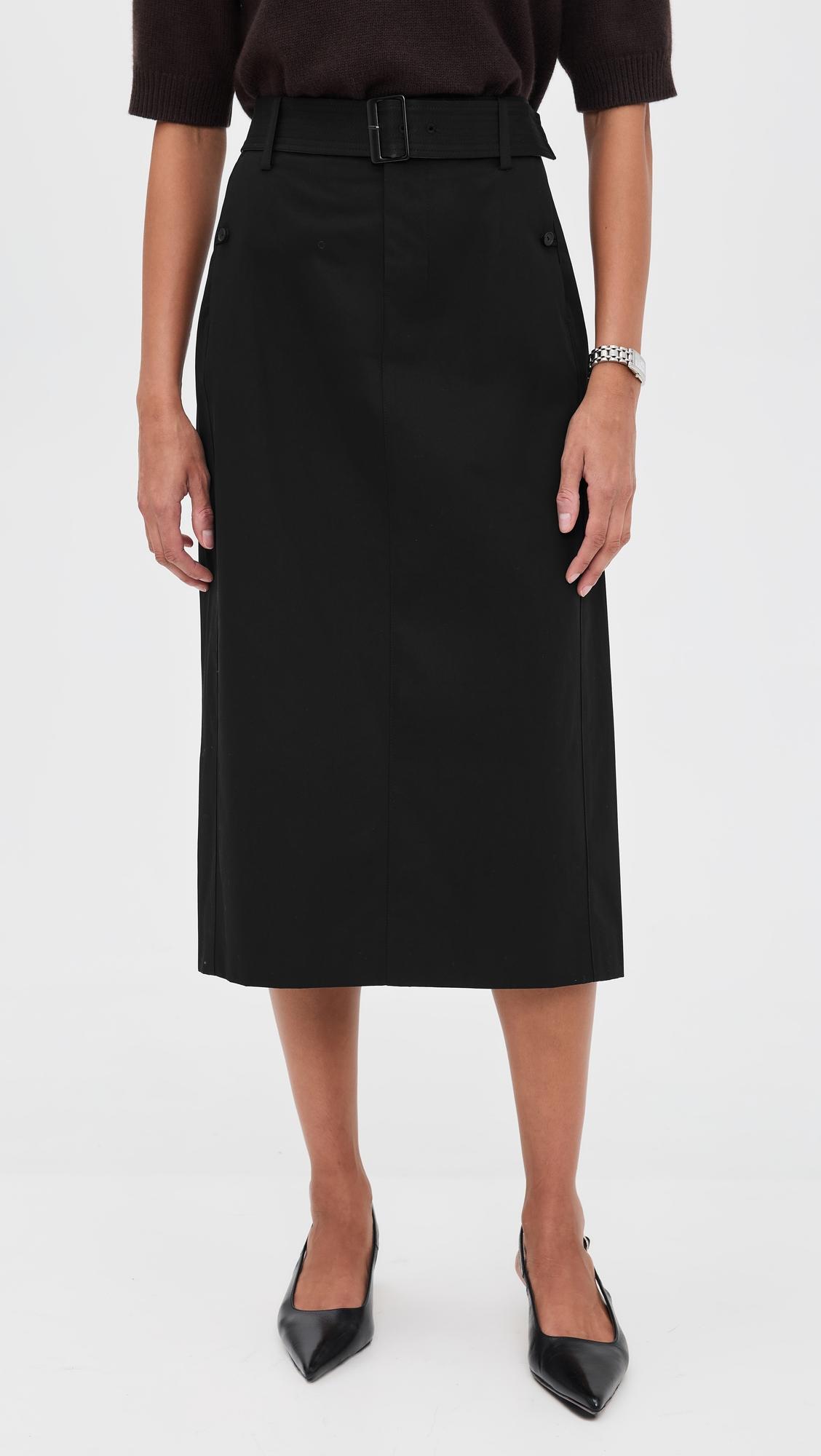 faux leather trim pencil skirt