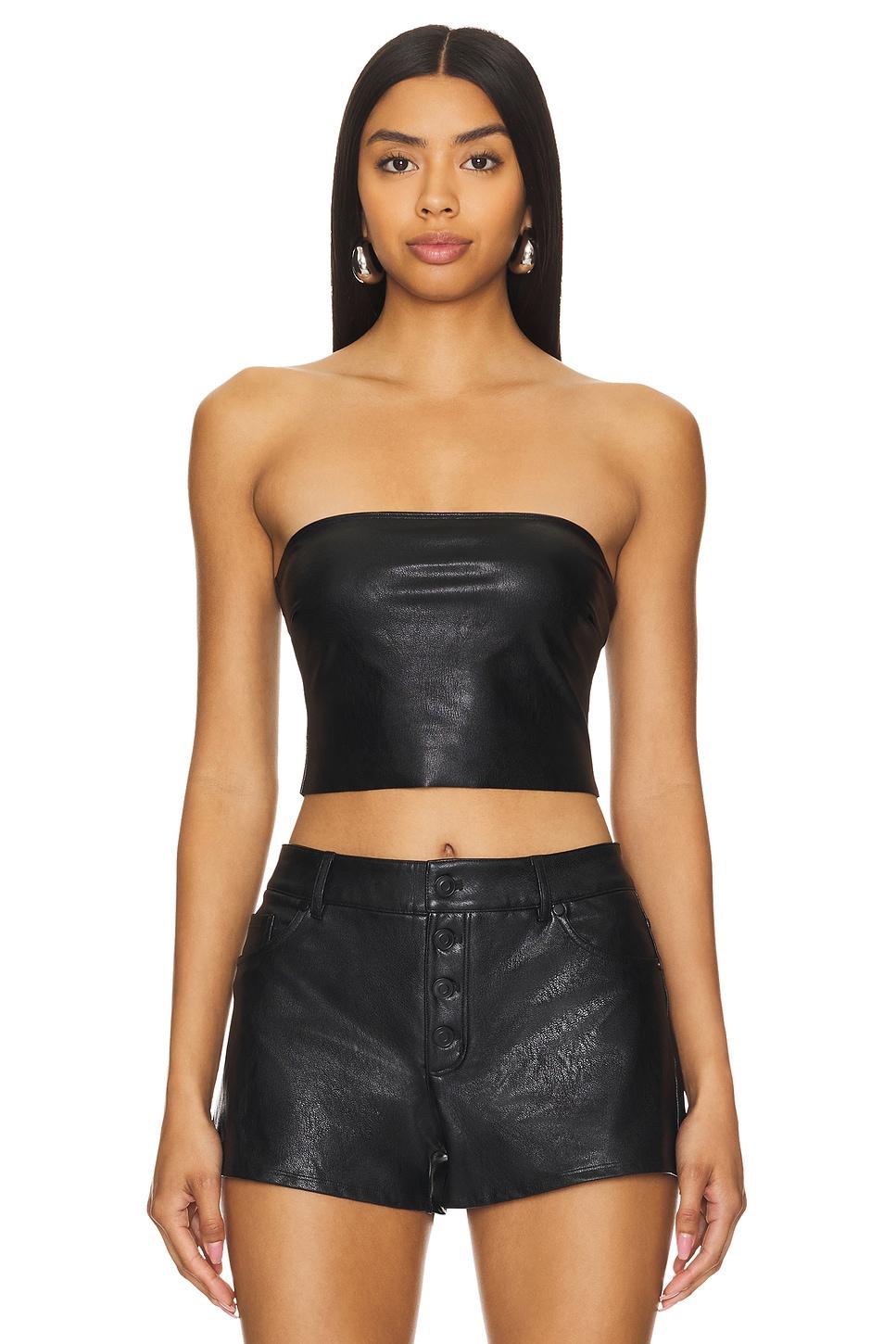 faux leather tube top